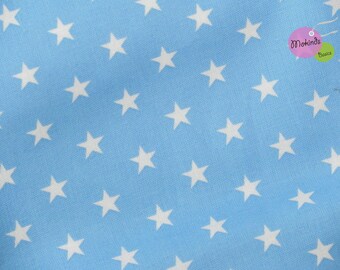 Sterne hellblau Stoff Baumwollstoff