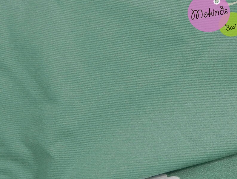 Organic jersey turquoise pistachio plain jersey image 1