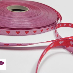 Color mix woven ribbon heart ribbon pink-red image 4