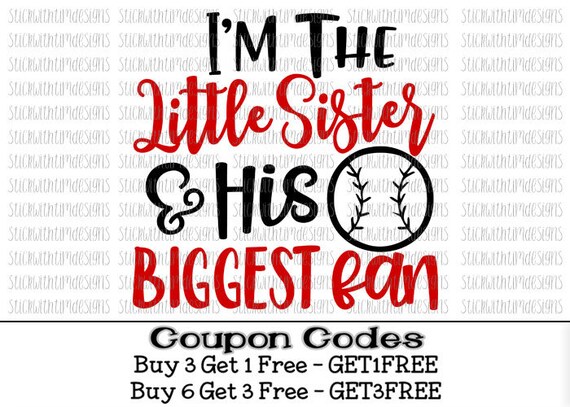 Little Sister Biggest Fan Svg Baseball Sister Svg Baseball Svg Etsy