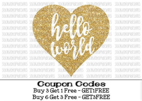 Hello World Svg And Png Hello World Cut File New Baby Svg Etsy
