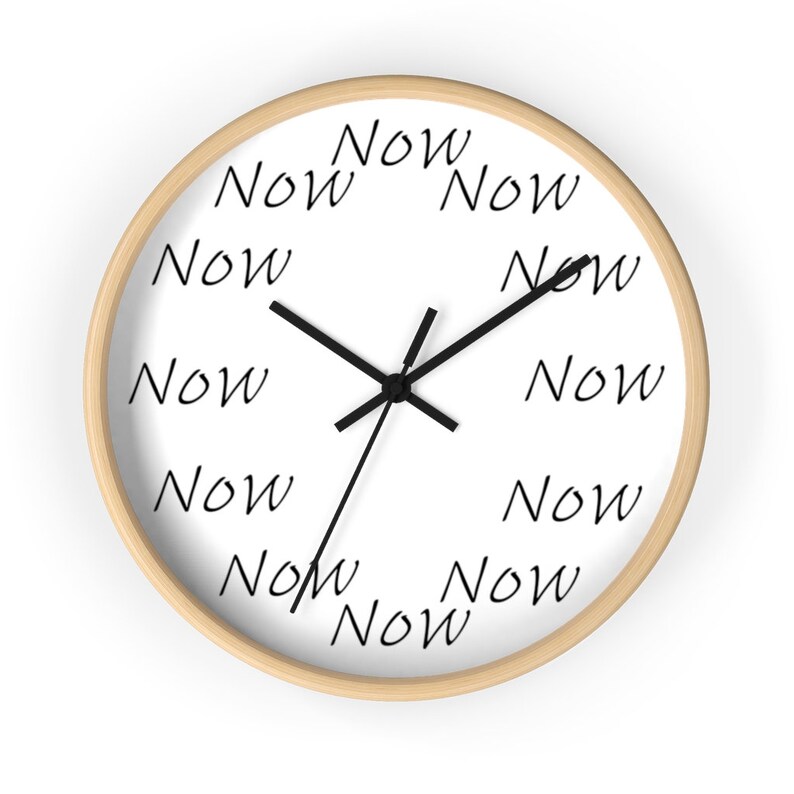 Yoga Clock Be Here Now Clock The Time is Now Yoga Jokes Mindfulness Gift Meditation Accessories Mindful Awareness Yogi Present image 3