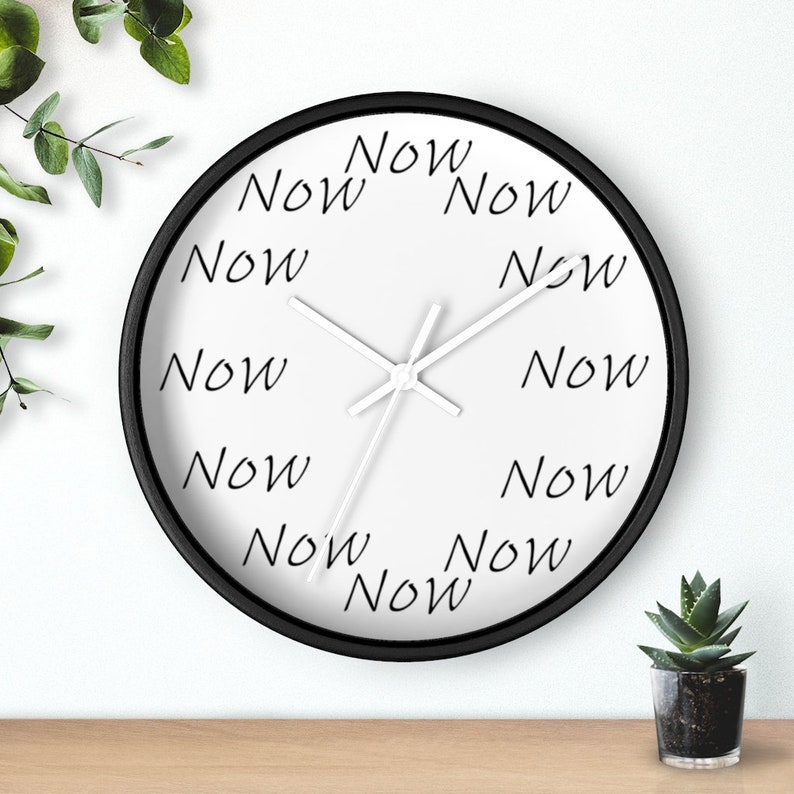 Yoga Clock Be Here Now Clock The Time is Now Yoga Jokes Mindfulness Gift Meditation Accessories Mindful Awareness Yogi Present image 9
