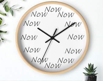 Yoga Clock - Be Here Now Clock - The Time is Now - Yoga Jokes - Mindfulness Gift - Meditation Accessories - Mindful Awareness - Yogi Present