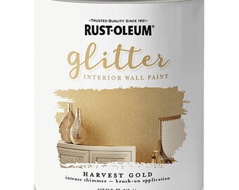 Rust-Oleum Brush-On Glitter Paint Harvest Gold Quart Size-- 323859