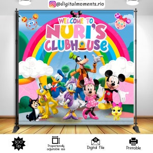 Mickey Club House 8x8 Custom Backdrop, DIGITAL FILE ONLY