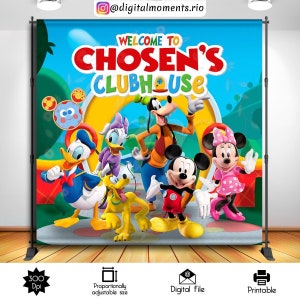 Mickey Club House 8x8 Custom Backdrop, DIGITAL FILE ONLY