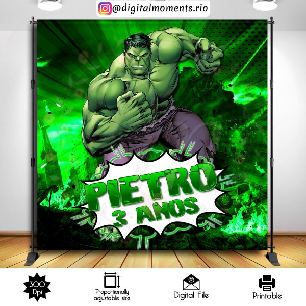 Hulk 8x8 Custom Backdrop, SOLO ARCHIVO DIGITAL