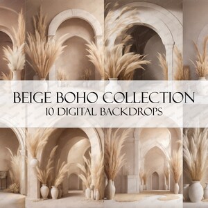Beige Boho Digital Backdrops, Maternity Backdrop Overlays, Studio Backdrop Overlays, Fine Art Textures, Photoshop Overlays