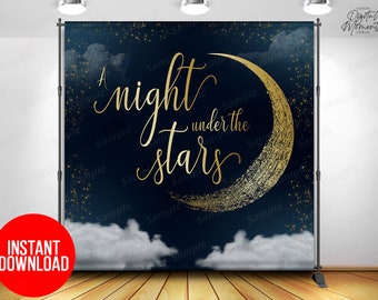 A Night Under the Stars 8x8 Backdrop, Digital Files Only, INSTANT DOWNLOAD