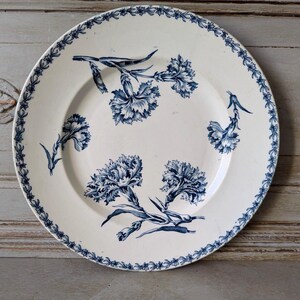 Ancienne assiette, décor paysage, demi porcelaine, Lunéville France