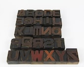 Antique Letterpress Letters, Full Alphabet Set, Stamps, Wood Type Printers Block Letters, Printers Stamps, Crafting, Upcycle