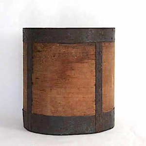 LARGE French Antique Wooden Grain Measure, LARGE Wooden Pot, Farmhouse Country Decor, Primitive Farmhouse Antiques