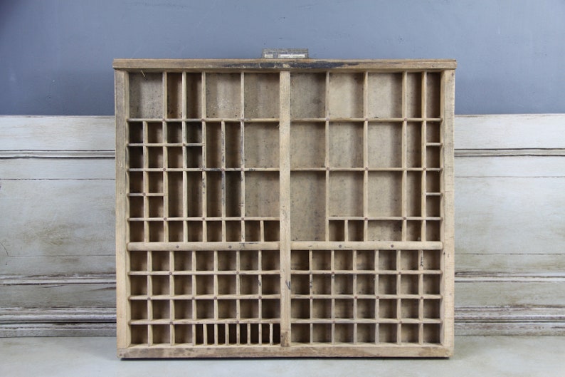 Wooden Printers Tray Letterpress Type Case Drawer Vintage
