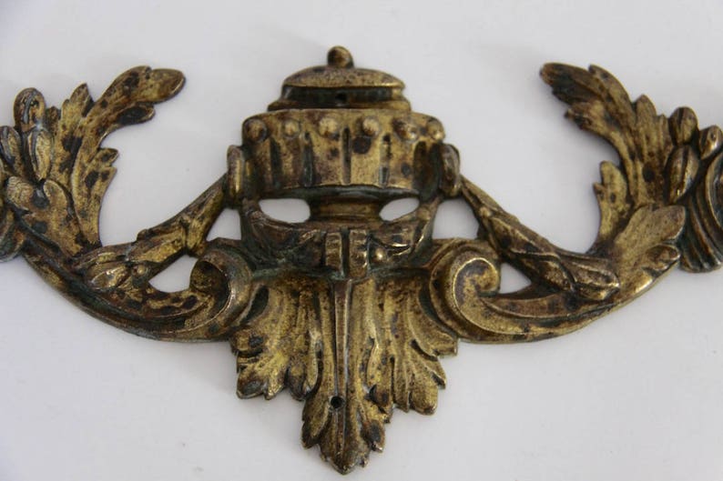 Antique French Solid Bronze Pediment Furniture Ornament Etsy