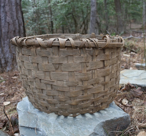 Items similar to Antique Split Hickory Cotton Picking Basket Old