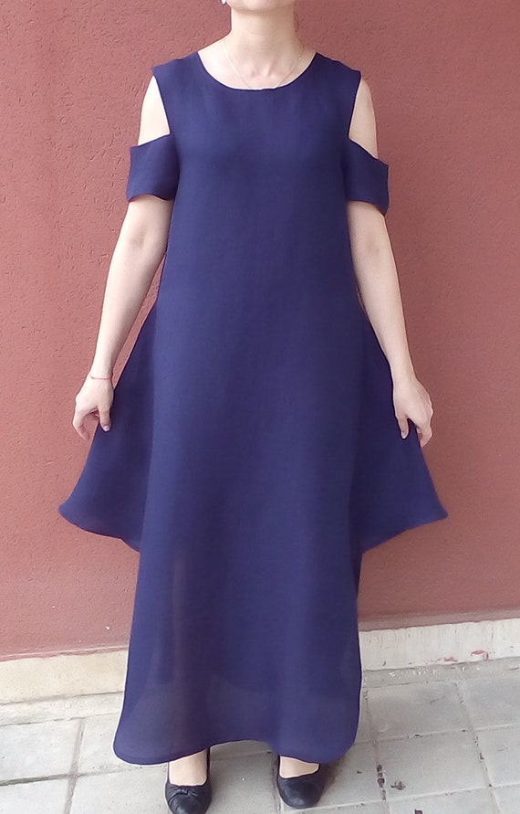 dark blue wedding guest dress