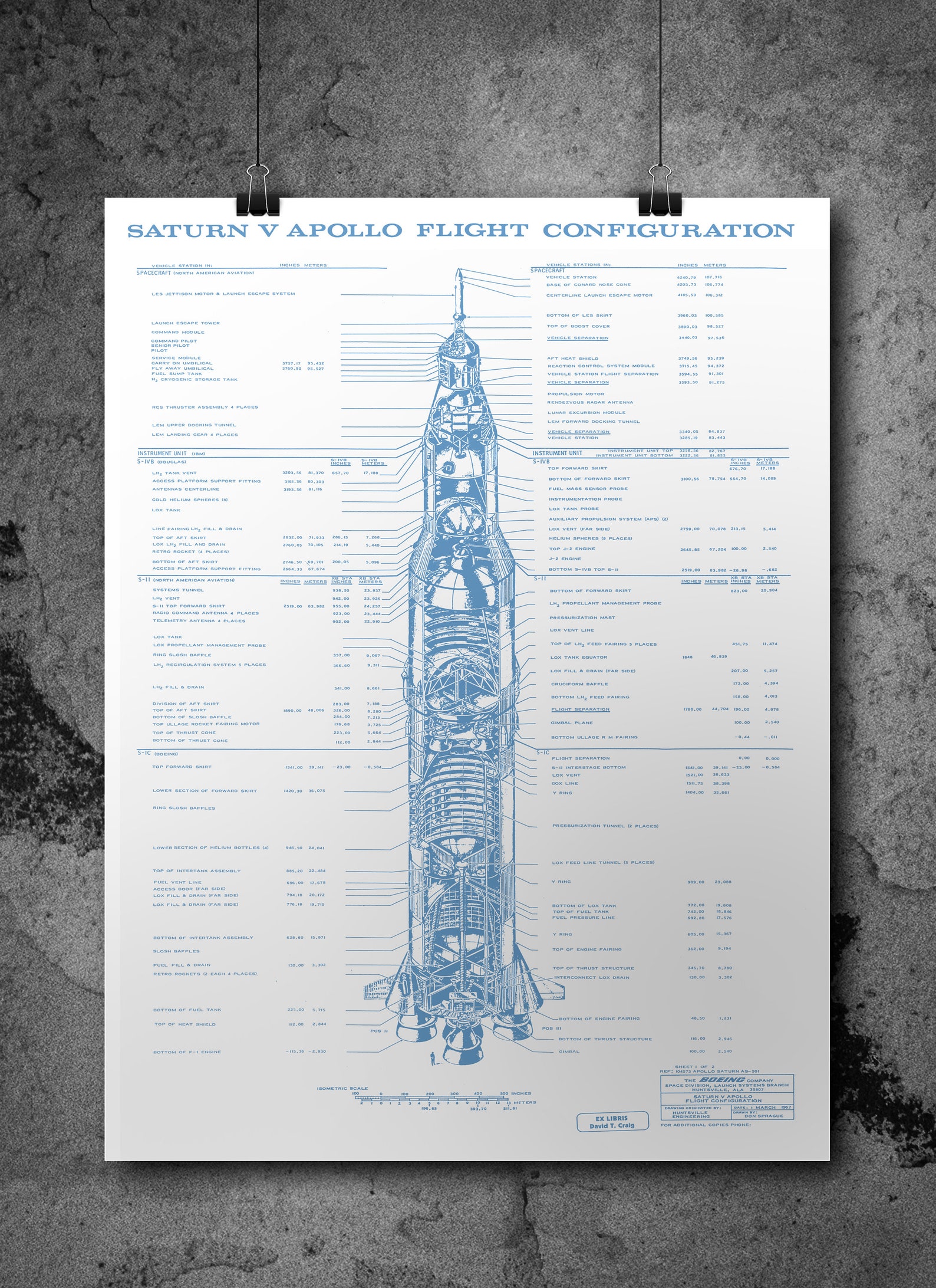 Saturn V Blueprints Print Space Art NASA Apollo Rocket Print Etsy