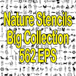 562 Nature Stencils Big Collection. Animals Flowers and Plants in ESP