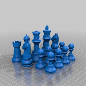 Pack d'échecs 30 jeux 6 fichiers stl 3D imprimables en échiquier image 2