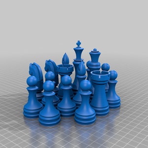 Pack d'échecs 30 jeux 6 fichiers stl 3D imprimables en échiquier image 3