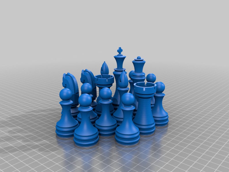 Pack d'échecs 30 jeux 6 fichiers stl 3D imprimables en échiquier image 3