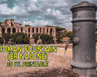 roman fountain (er big nose) - 3d stl printable