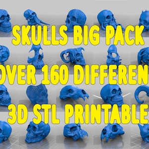 skulls big pack - over 160 different stl 3d printable