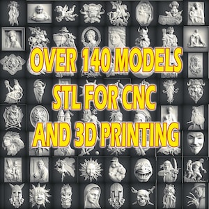 over 140 characters 3D stl models for CNC and 3D printing