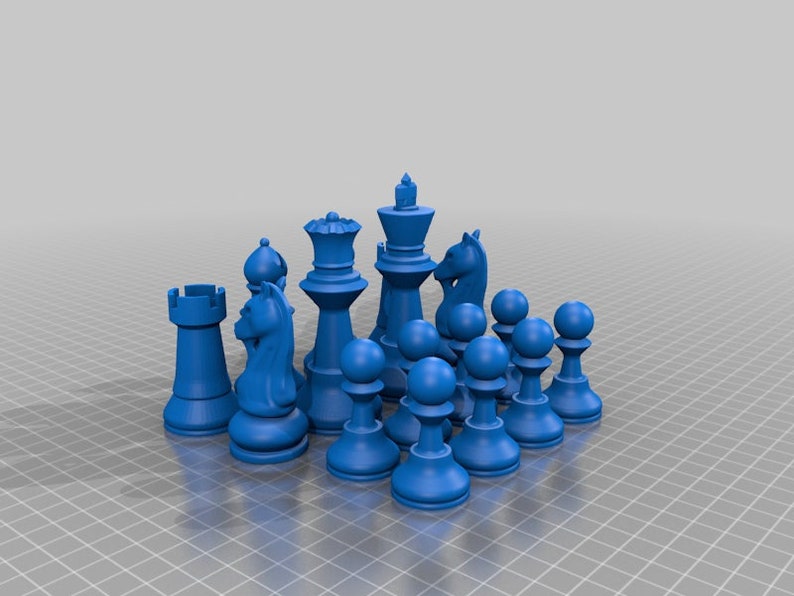 Pack d'échecs 30 jeux 6 fichiers stl 3D imprimables en échiquier image 2