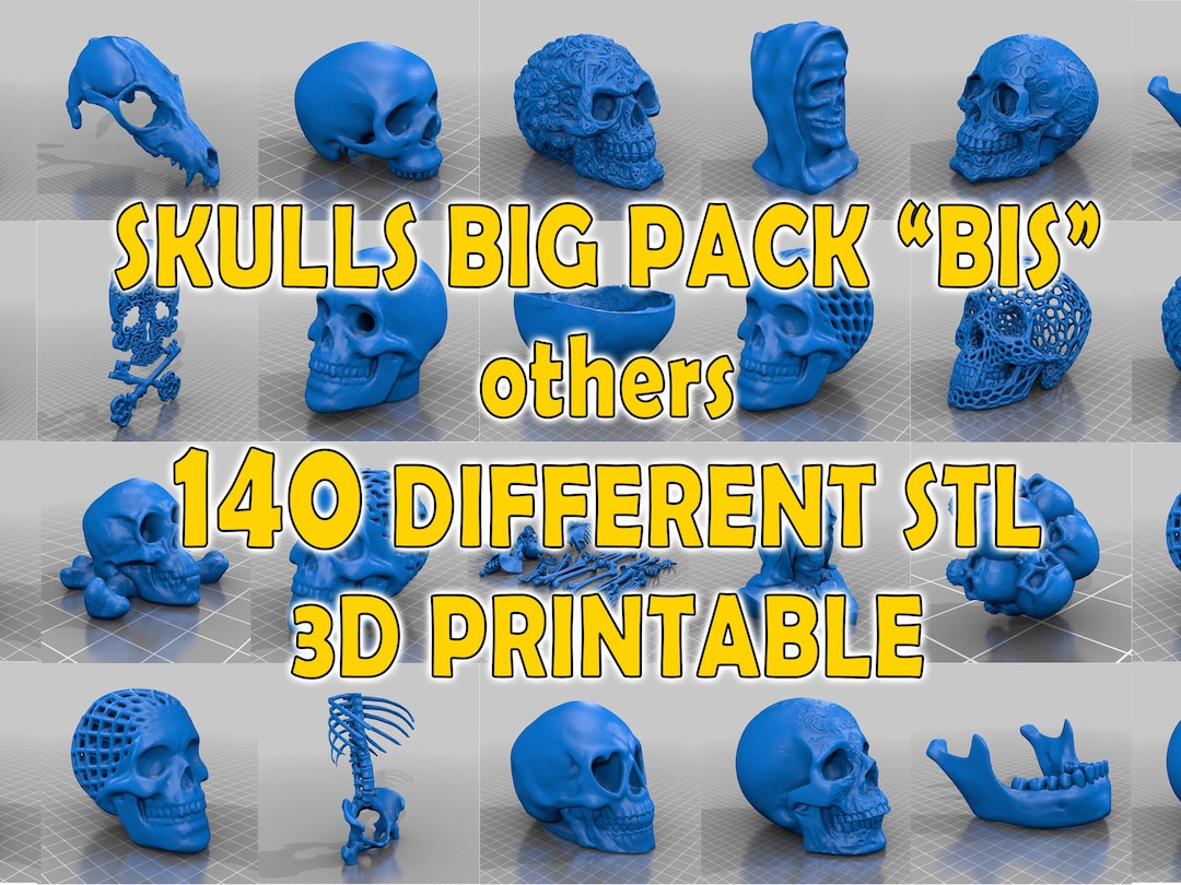 140 Skulls Big Pack Stl 3d Printable Etsy