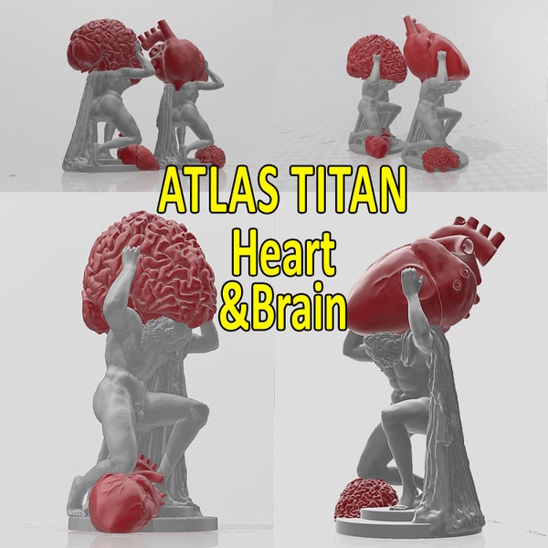 Atlas Titan with heart and brain - 3d stl printable