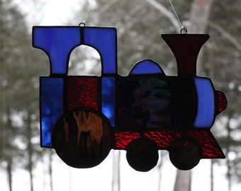 Stained Glass Steam Engine Locomotive Train