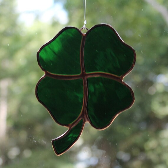 Art & Collectibles Suncatchers Stained Glass 4 leaf Clover