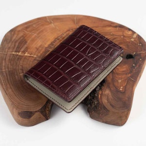 PERSONALIZADO - Cartera de piel de cocodrilo - Diseño organizador de bolsillo