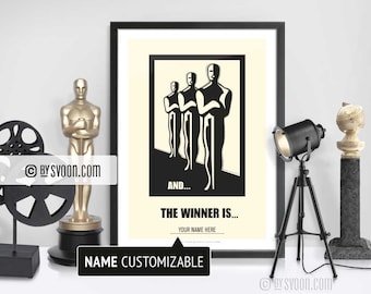 Movie Award Print, Customizable, Alternative Movie Poster, The Winner Is, Personalized Team Award, Minimal Movie Art, Cinephilia, Gift