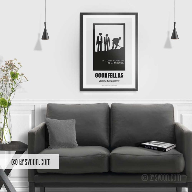 GoodFellas Print, Alternative Movie Poster, Wise Guys, Murder Cover Up, Minimal Movie Art, Plain White Border, Cinephilia, Movie Fans Gift image 3