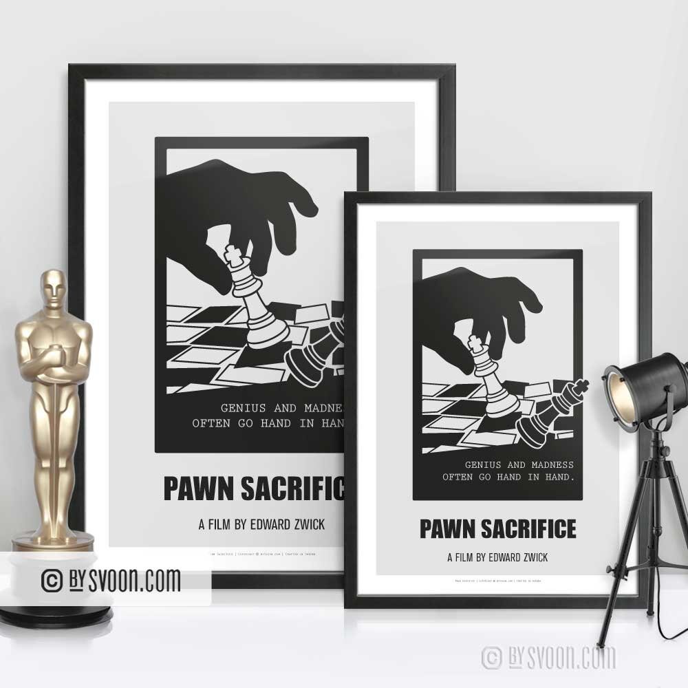 Pawn Sacrifice Print Alternative Movie Poster Minimal Wall 