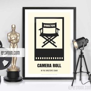 Director’s Chair Print, Alternative Movie Poster, Chair, Movie Director, Minimal Movie Art, Plain White Border, Cinephilia, Movie Fans Gift