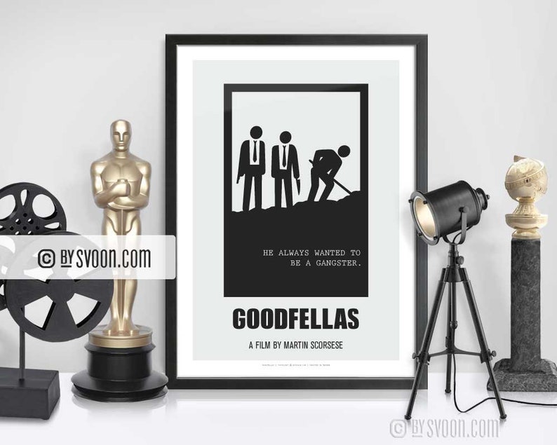 GoodFellas Print, Alternative Movie Poster, Wise Guys, Murder Cover Up, Minimal Movie Art, Plain White Border, Cinephilia, Movie Fans Gift image 1