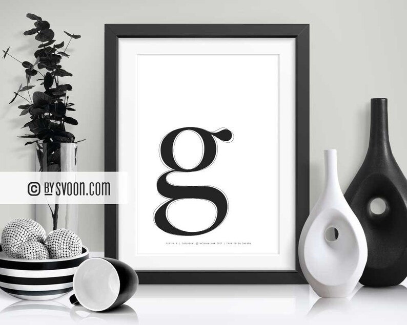 Carta G Impresion Arte De La Pared Imprimible Cartel De Etsy