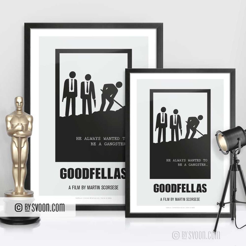GoodFellas Print, Alternative Movie Poster, Wise Guys, Murder Cover Up, Minimal Movie Art, Plain White Border, Cinephilia, Movie Fans Gift image 2