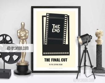 Editing Room Print, Alternative Movie Poster, The Final Cut, Film Strip, Minimal Movie Art, Plain White Border, Cinephilia, Movie Fans Gift