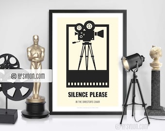 Movie Camera Print, Alternative Movie Poster, Camera, Movie Director, Minimal Movie Art, Plain White Border, Cinephilia, Movie Fans Gift