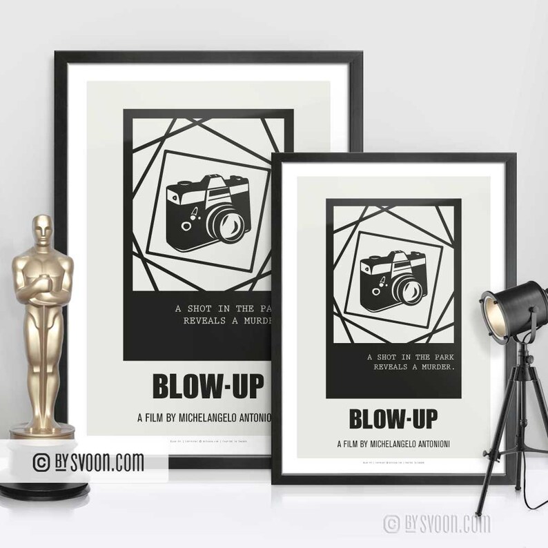 Blowup Print, Alternative Movie Poster, Camera, Fashion Photographer, Minimal Movie Art, Plain