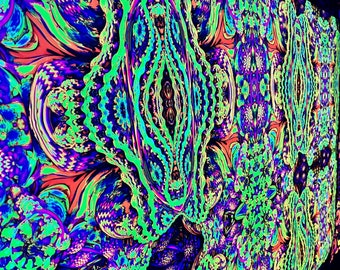 Uv-Reactive backdrop, Psychedelic tapestry Wall hanging trance Trippy Poster Psy Blacklight Neon sign art