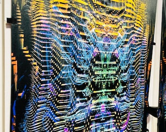 UV Backdrop Tapestry Set, Psychedelic Neon Art, Glow in Dark
