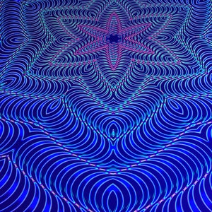 Spiritual lycra tapestry, optical illusion, uv backdrop, forest spirit tapestry, esoteric visionary, art neon light, synth trippy art image 9