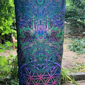 Art Print on Lycra - Psychedelic Canvas UV: Sacred Geometry & Spiritual Trance, Buddha Wall Art, UV printing, Tapesrty for Party decor