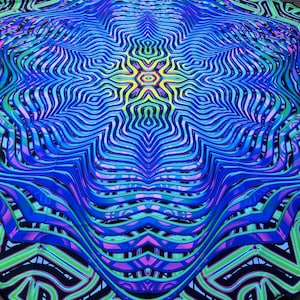 Tapiz Mandala UV: Impresión artística fluorescente para decoración de festivales y raves